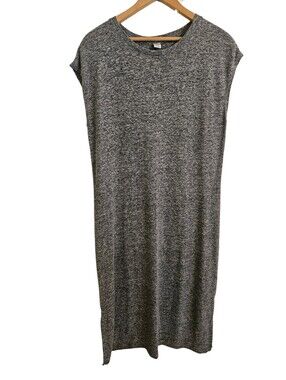 Old Navy Linen Blend Gray Cap Sleeve Dress Sz M